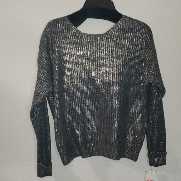 GB girls Other - GBGirls gold and gray sweater w/styled back